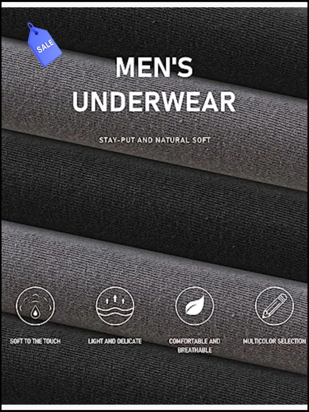 Men's Cotton Boxer Briefs 5-Pack, No Ride-Up, Tag Free, Compression Pouch